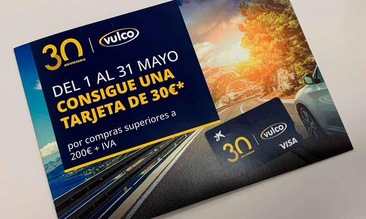 Consigue una tarjeta regalo de 30€ por el 30 aniversario de Vulco