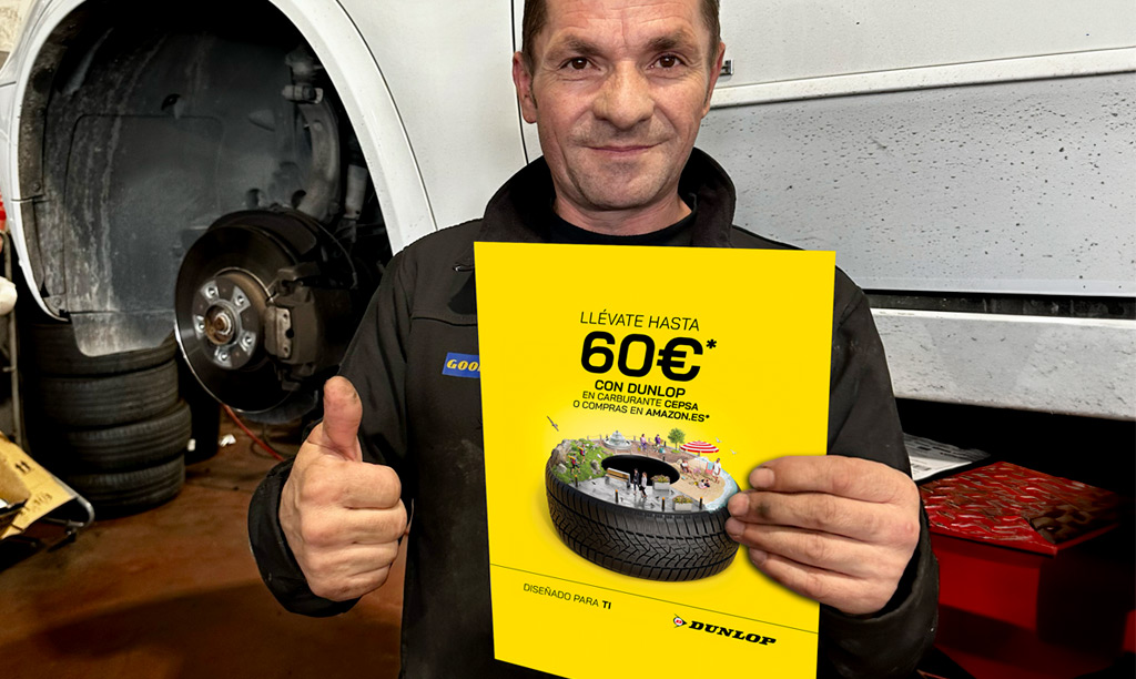 Llévate hasta 60€ para gastar en carburante o Amazon con la nueva promoción de neumáticos Dunlop.