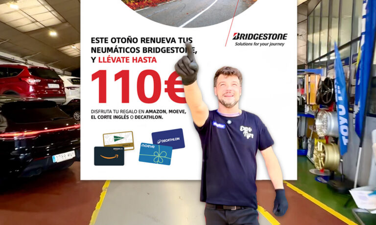 Listado de neumáticos y dinero acumulado para cheques regalo...